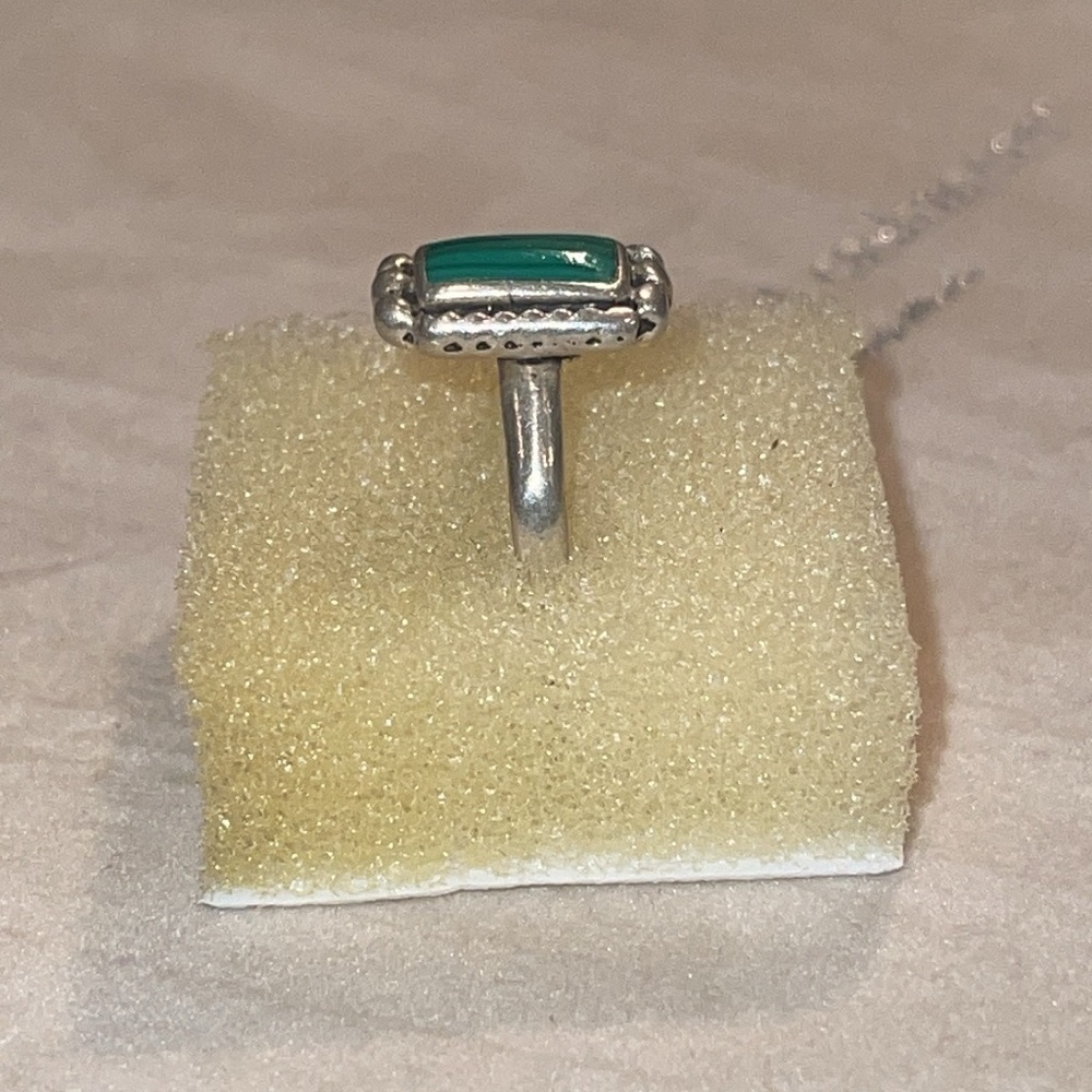 Malachite Ornate Sterling Silver Healing Properties Ring Size 6 - Picture 10 of 14